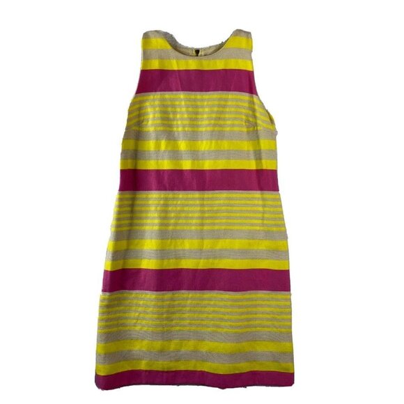 Ann Taylor LOFT Dress Women 10 Stripe Mod Retro Classic Office Preppy Coastal - Picture 1 of 13
